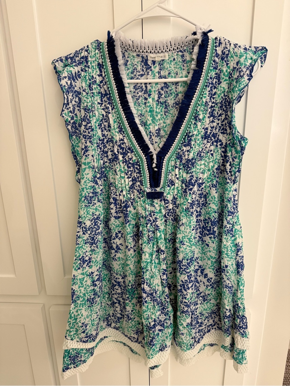 Poupette St. Barth Women’s V-Neck Floral Mini Dress- size small